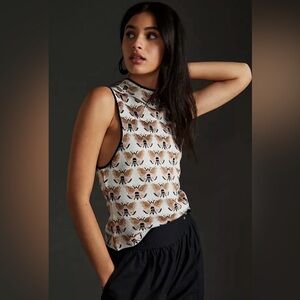 Sarah Gordon for Maeve Anthropologie Maria Mock Neck Knit Sweater Tank size XXS